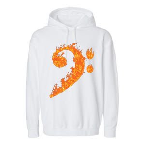 Cool Bass Clef Gift For Men Women Fire Musical Symbol Lover Garment-Dyed Fleece Hoodie