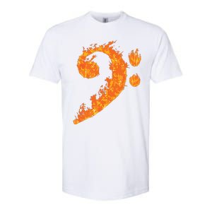 Cool Bass Clef Gift For Men Women Fire Musical Symbol Lover Softstyle CVC T-Shirt