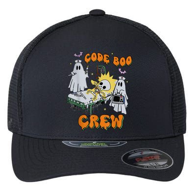 Code Boo Crew Funny Ghost Nurse Halloween Costume Nursing Flexfit Unipanel Trucker Cap