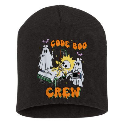 Code Boo Crew Funny Ghost Nurse Halloween Costume Nursing Short Acrylic Beanie