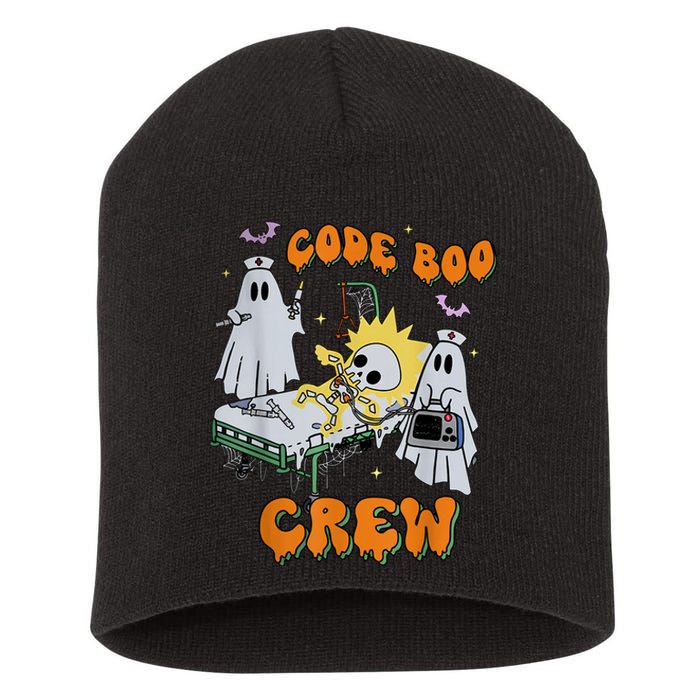 Code Boo Crew Funny Ghost Nurse Halloween Costume Nursing Short Acrylic Beanie