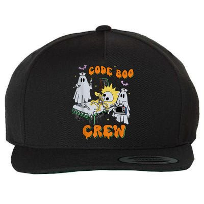 Code Boo Crew Funny Ghost Nurse Halloween Costume Nursing Wool Snapback Cap