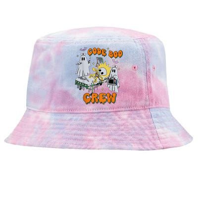 Code Boo Crew Funny Ghost Nurse Halloween Costume Nursing Tie-Dyed Bucket Hat