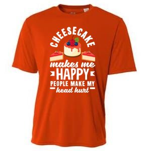 Cheesecake Baker Cheese Cake Makes Me Happy Funny Gift Cooling Performance Crew T-Shirt