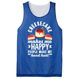 Cheesecake Baker Cheese Cake Makes Me Happy Funny Gift Mesh Reversible Basketball Jersey Tank