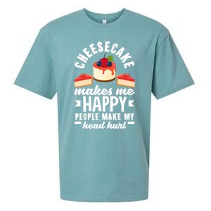 Cheesecake Baker Cheese Cake Makes Me Happy Funny Gift Sueded Cloud Jersey T-Shirt