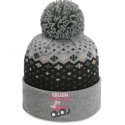 Crush Breast Cancer Awareness Monster Truck Ribbon The Baniff Cuffed Pom Beanie