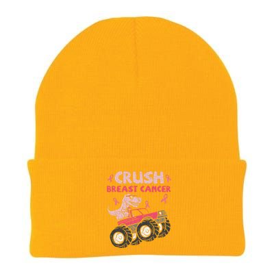 Crush Breast Cancer Awareness Monster Truck Ribbon Knit Cap Winter Beanie