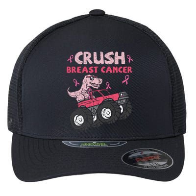 Crush Breast Cancer Awareness Monster Truck Ribbon Flexfit Unipanel Trucker Cap