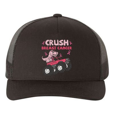 Crush Breast Cancer Awareness Monster Truck Ribbon Yupoong Adult 5-Panel Trucker Hat