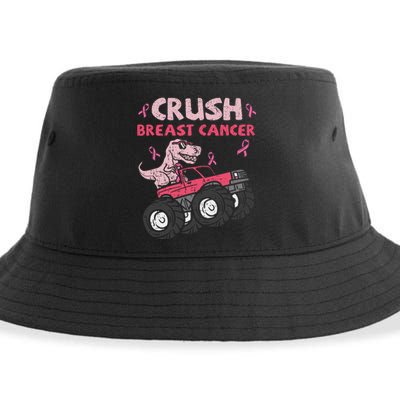 Crush Breast Cancer Awareness Monster Truck Ribbon Sustainable Bucket Hat