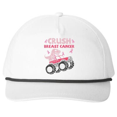 Crush Breast Cancer Awareness Monster Truck Ribbon Snapback Five-Panel Rope Hat