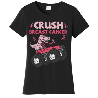 Crush Breast Cancer Awareness Monster Truck Ribbon Women's T-Shirt