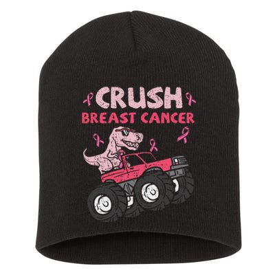 Crush Breast Cancer Awareness Monster Truck Ribbon Short Acrylic Beanie