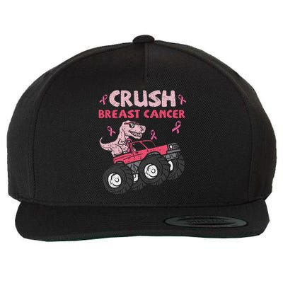 Crush Breast Cancer Awareness Monster Truck Ribbon Wool Snapback Cap