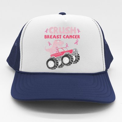 Crush Breast Cancer Awareness Monster Truck Ribbon Trucker Hat