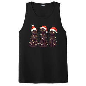 Cute Black Cat Santa Christmas Lights Cat Kitty Pajamas Xmas Cool Gift PosiCharge Competitor Tank