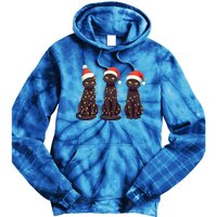 Cute Black Cat Santa Christmas Lights Cat Kitty Pajamas Xmas Cool Gift Tie Dye Hoodie