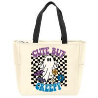 Cute But Creepy Funny Halloween Retro Zip Tote Bag