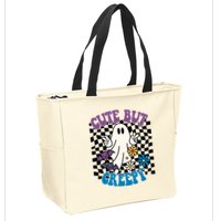 Cute But Creepy Funny Halloween Retro Zip Tote Bag