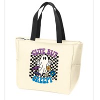 Cute But Creepy Funny Halloween Retro Zip Tote Bag
