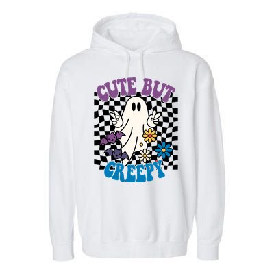 Cute But Creepy Funny Halloween Retro Garment-Dyed Fleece Hoodie