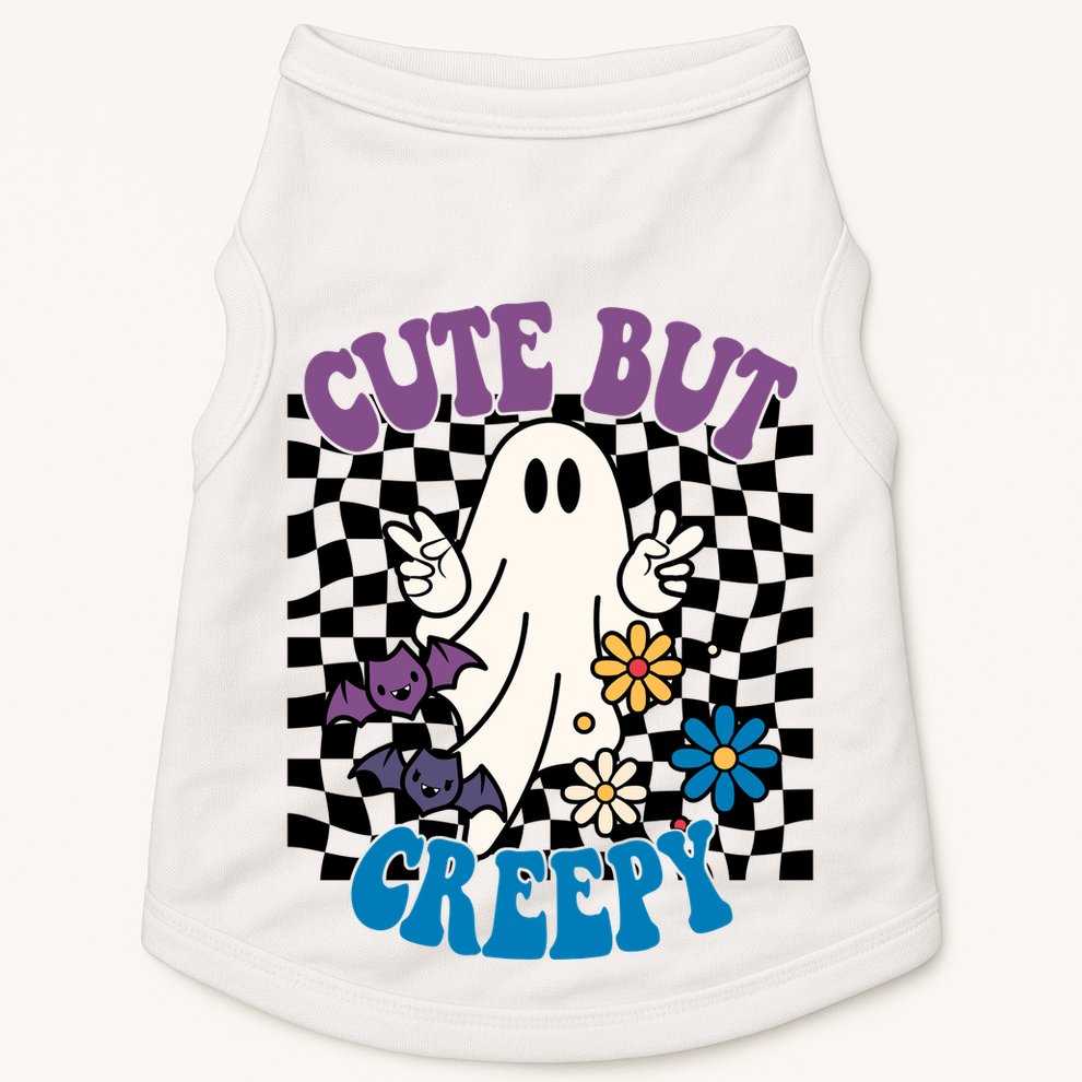 Cute But Creepy Funny Halloween Retro Doggie Tank