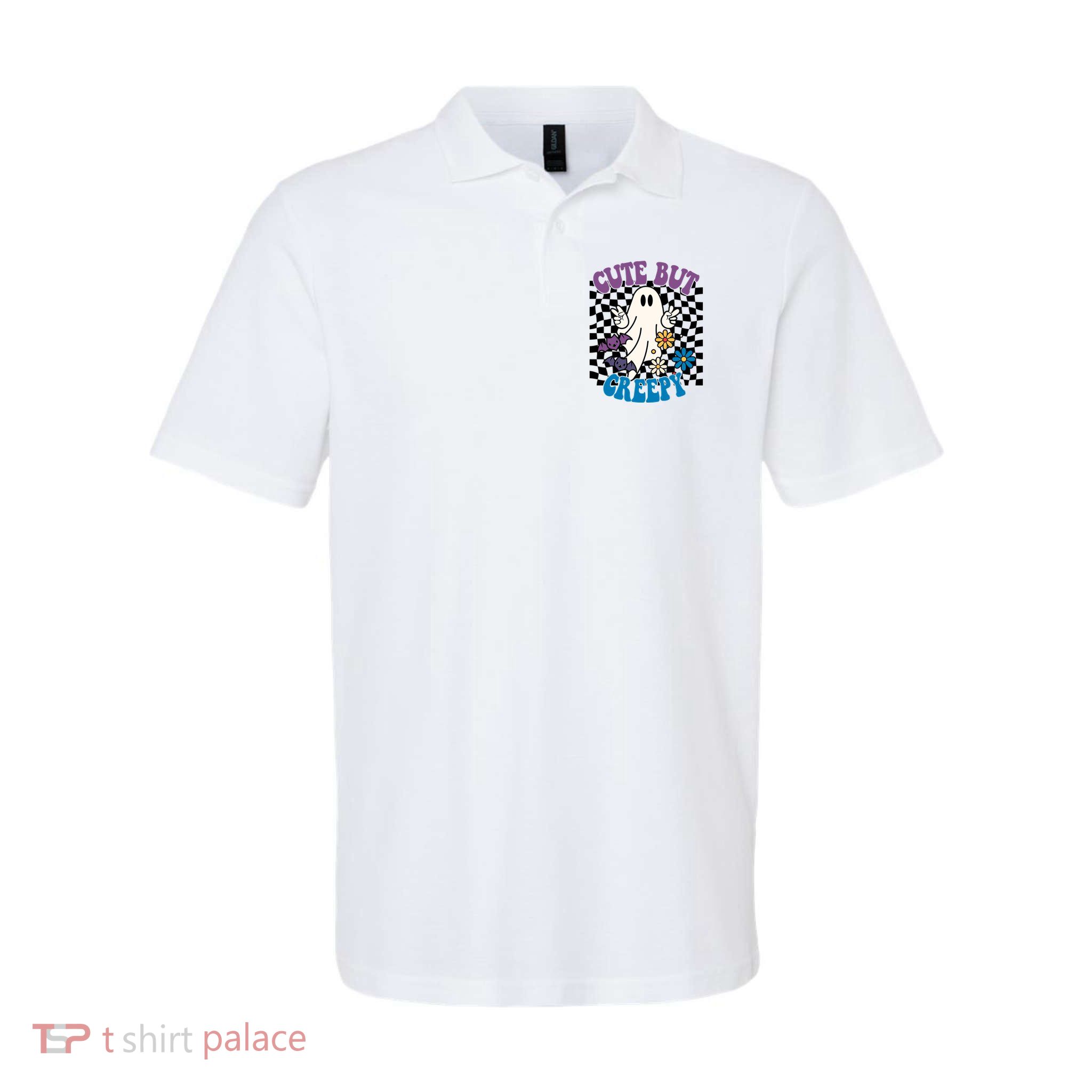 Cute But Creepy Funny Halloween Retro Polo