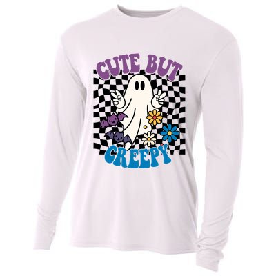 Cute But Creepy Funny Halloween Retro Cooling Performance Long Sleeve Crew