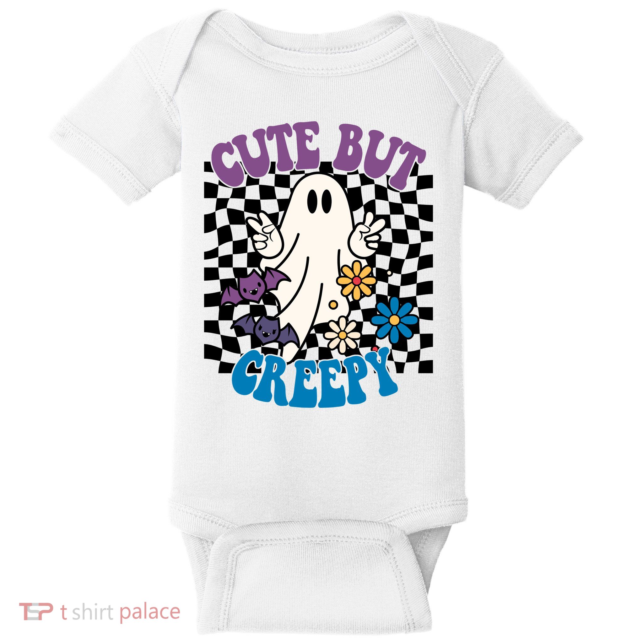 Cute But Creepy Funny Halloween Retro Baby Bodysuit