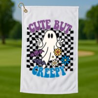 Cute But Creepy Funny Halloween Retro Golf Towel