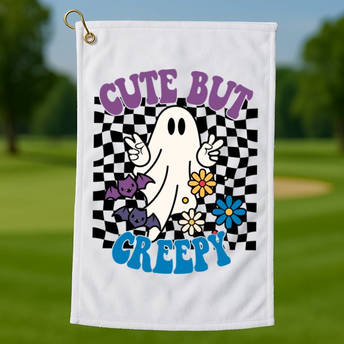 Cute But Creepy Funny Halloween Retro Golf Towel