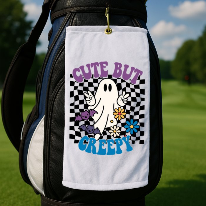 Cute But Creepy Funny Halloween Retro Golf Towel
