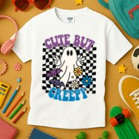Cute But Creepy Funny Halloween Retro Kids T-Shirt