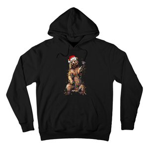 Cute bear Christmas Lights Santa Hat Merry Christmas Hoodie