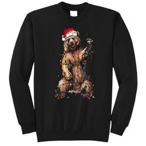 Cute bear Christmas Lights Santa Hat Merry Christmas Sweatshirt