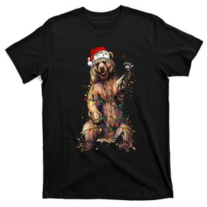 Cute bear Christmas Lights Santa Hat Merry Christmas T-Shirt