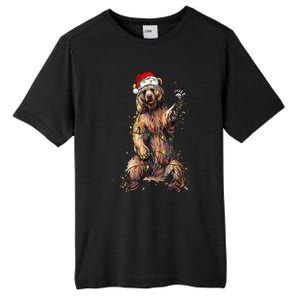 Cute bear Christmas Lights Santa Hat Merry Christmas Tall Fusion ChromaSoft Performance T-Shirt