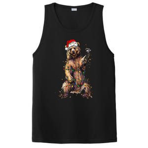 Cute bear Christmas Lights Santa Hat Merry Christmas PosiCharge Competitor Tank