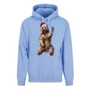 Cute bear Christmas Lights Santa Hat Merry Christmas Unisex Surf Hoodie