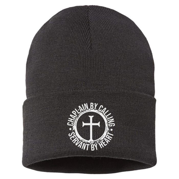Chaplain By Calling Servent By Heart Christian Chaplain Sustainable Knit Beanie