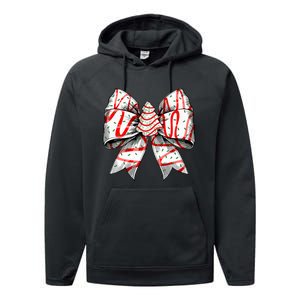 Coquette Bow Christmas Tree Cake Christmas Vibes Performance Fleece Hoodie