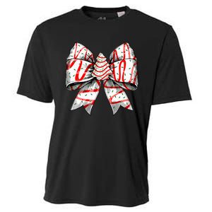 Coquette Bow Christmas Tree Cake Christmas Vibes Cooling Performance Crew T-Shirt