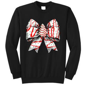 Coquette Bow Christmas Tree Cake Christmas Vibes Sweatshirt