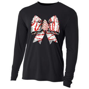 Coquette Bow Christmas Tree Cake Christmas Vibes Cooling Performance Long Sleeve Crew