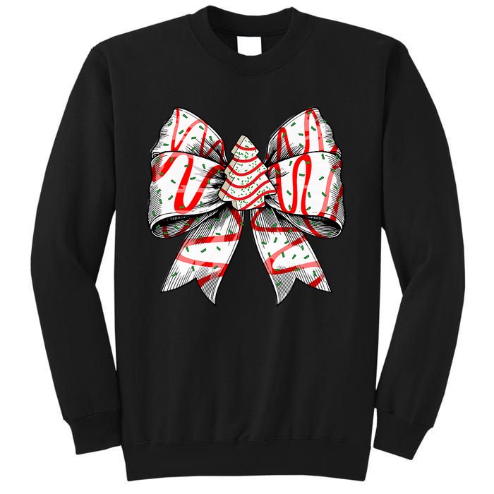 Coquette Bow Christmas Tree Cake Christmas Vibes Tall Sweatshirt