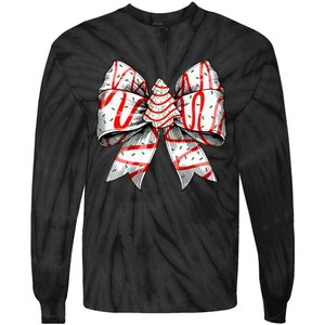 Coquette Bow Christmas Tree Cake Christmas Vibes Tie-Dye Long Sleeve Shirt