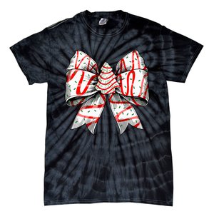 Coquette Bow Christmas Tree Cake Christmas Vibes Tie-Dye T-Shirt