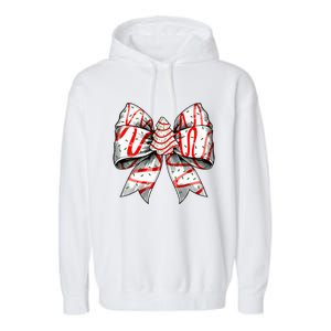 Coquette Bow Christmas Tree Cake Christmas Vibes Garment-Dyed Fleece Hoodie