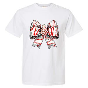 Coquette Bow Christmas Tree Cake Christmas Vibes Garment-Dyed Heavyweight T-Shirt